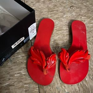 Red authentic Giuseppe Zanotti slides